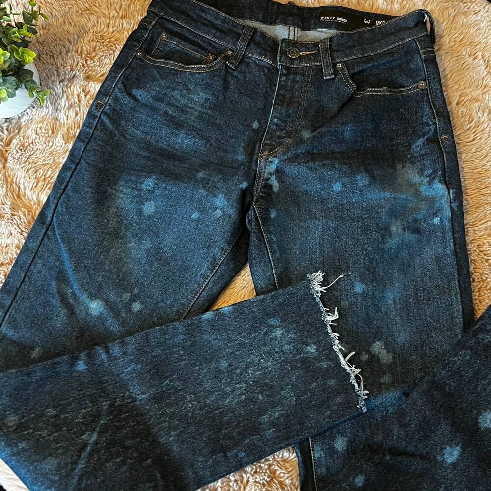 Men's Westy Nomad Slim Fit Distressed Dark Wash Jeans W29 L30